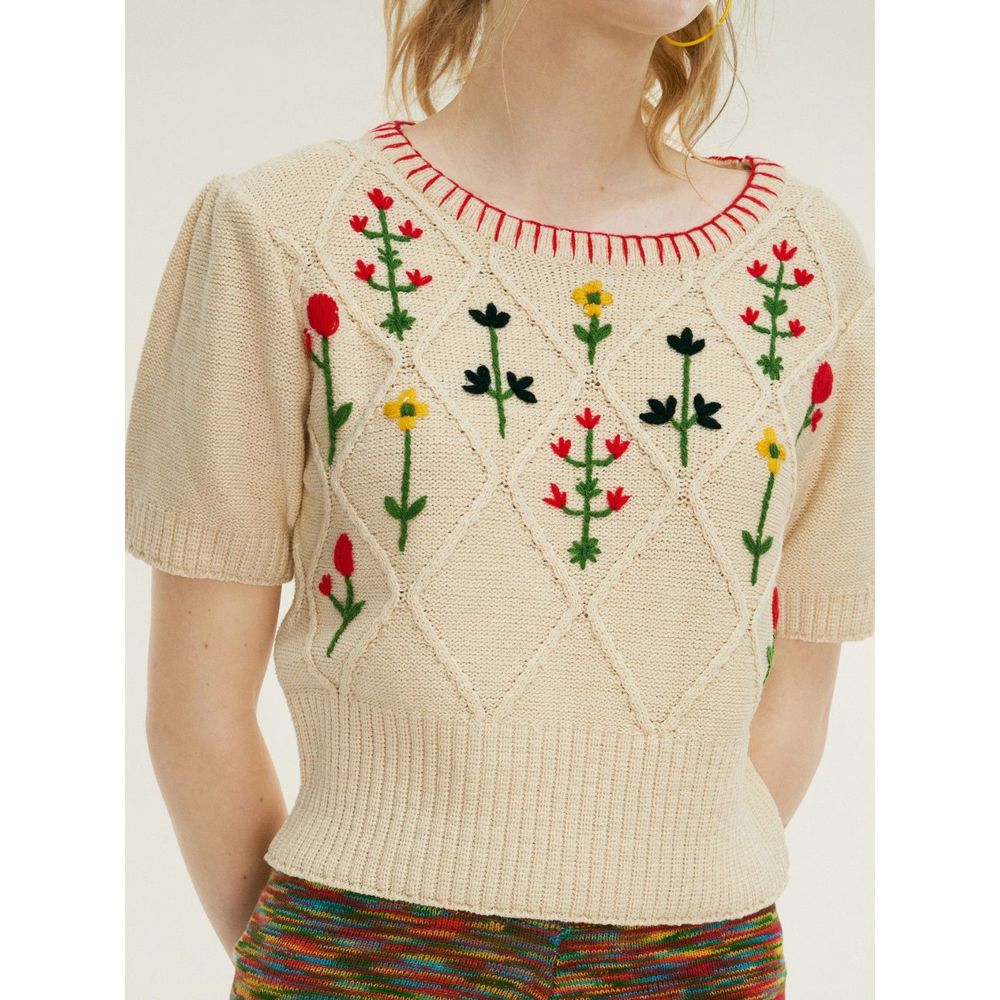 Cider Curve  Comfort Zone Floral Knit Blouse 3XL